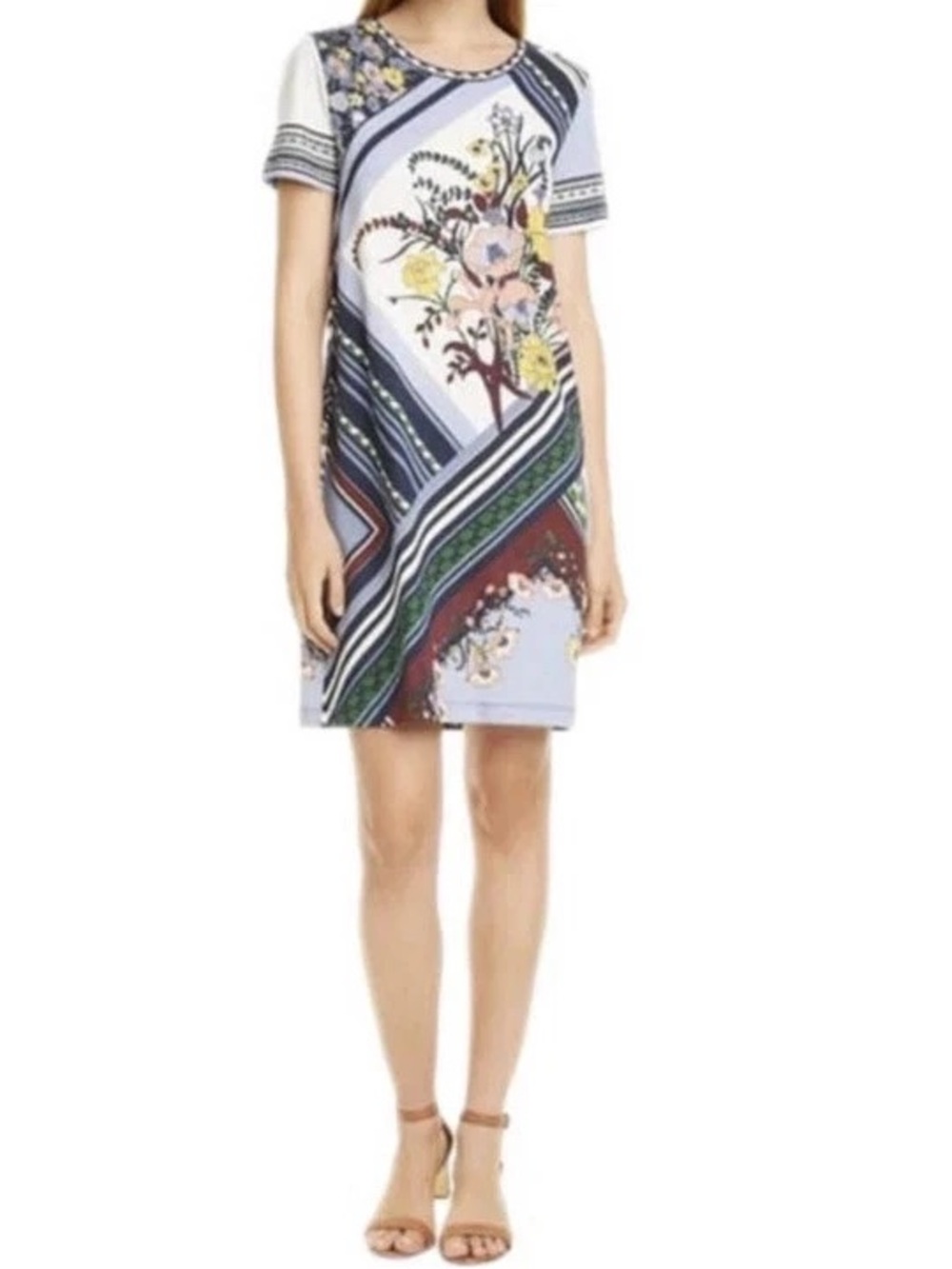 Tory Burch Homage Floral Patchwork t-shirt dress